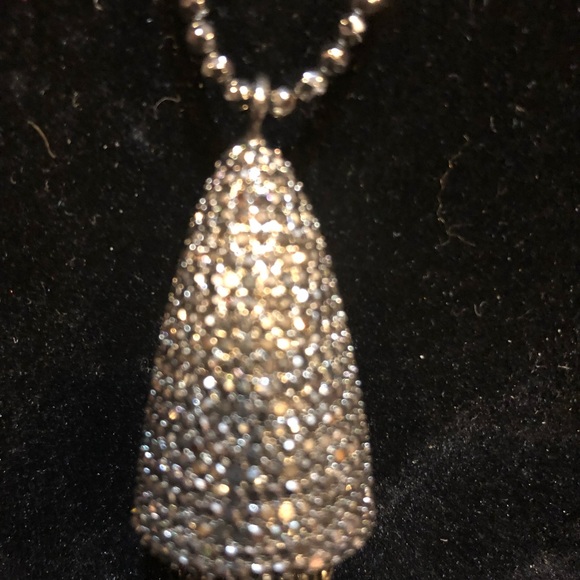 Faceted Hematite & Marcasite Tassel Long Necklace - Picture 4 of 13